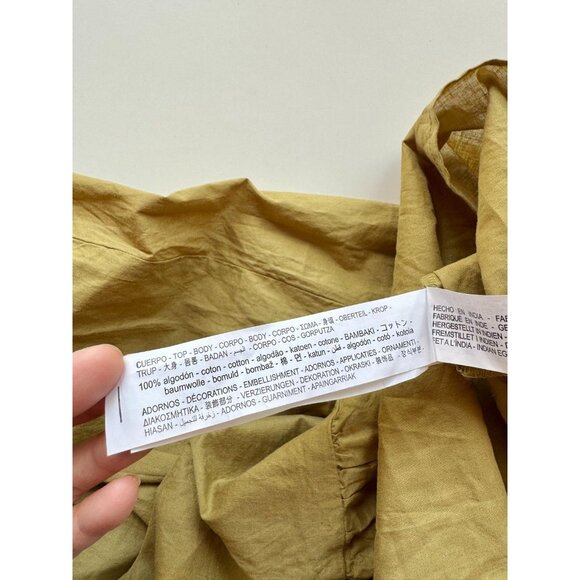 NWT ZARA Olive Green Beaded Cotton Crochet Halter Maxi Dress, Size L - Picture 14 of 16